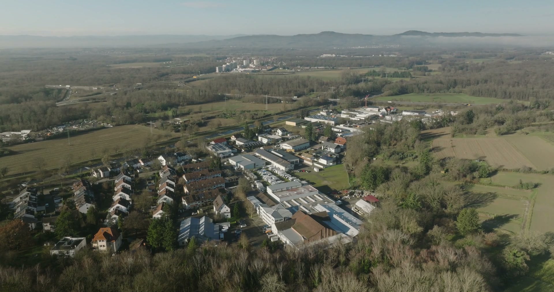 Gewerbepark Freiburg — Luftaufnahme